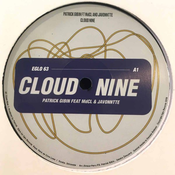 Patrick Gibin cloud nine vinyl record cover side A, 12" EP