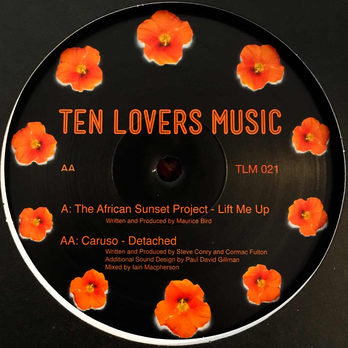 ten lovers music the african sunset project and caruso vinyl record cover side A
