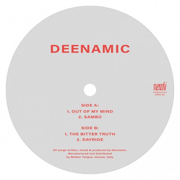 Debut EP vinyl record for the talented DEENAMIC, grey side A with out of my mind and sambu tracks