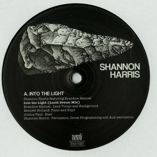 Shannon Harris vinyl record Into the Light lucid dream mix black cover Side A 12"