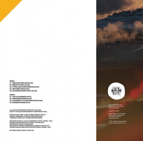 side b with the tracklist of the 12" version of dreamweavers vinyl record by Mark de Clive-Lowe