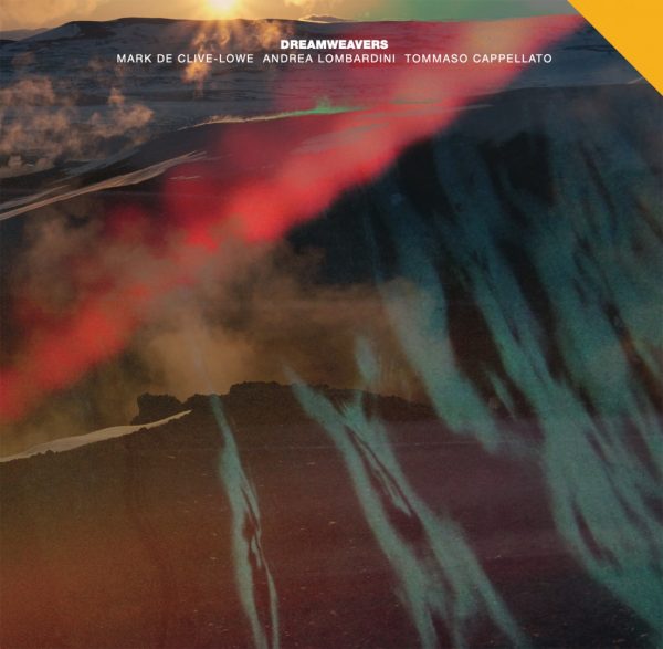 side A of the 12" version of dreamweavers vinyl record by Mark de Clive-Lowe, Andrea Lombardini and Tommaso Cappellato