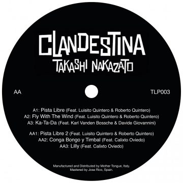 black side B of the Clandestina EP with the tracklist (pista libre), House and Electronic, Jazz and Nu Jazz music vinyl