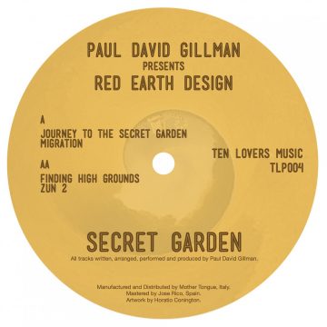 back cover of the first vinyl record by Paul David Gillman pres. Red Earth Design in Secret Garden