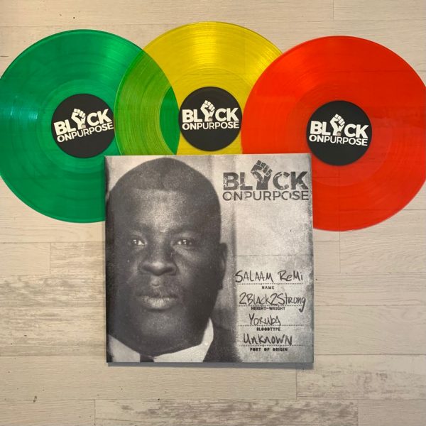 salaam remi black on purpose 3x12" trifold colored vinyl louder than life