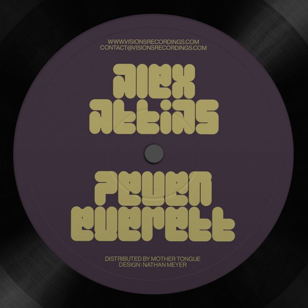 side A of the Alex Attias featuring Peven Everett's 12" vinyl record Love Dimension