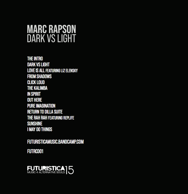 tracklist of marc rapson's dark vs light 2x12" vinyl