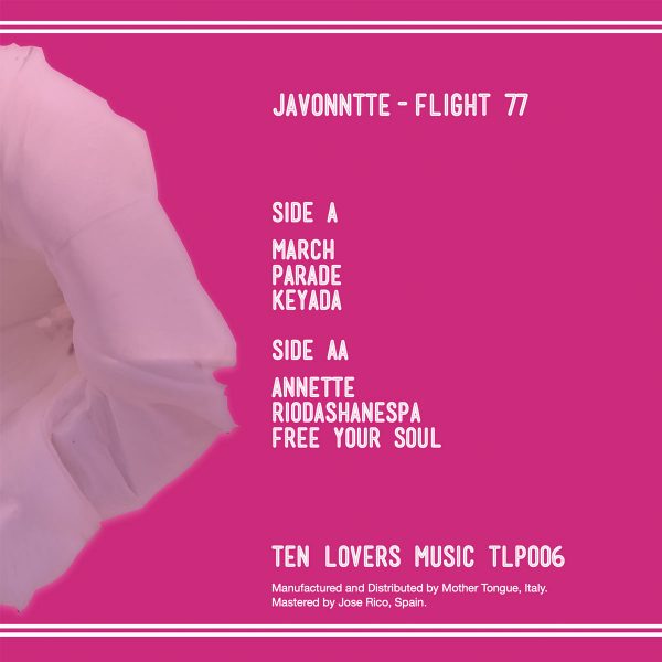 front cover tracklist of flight 77 vinyl by javonntte from ten lovers music