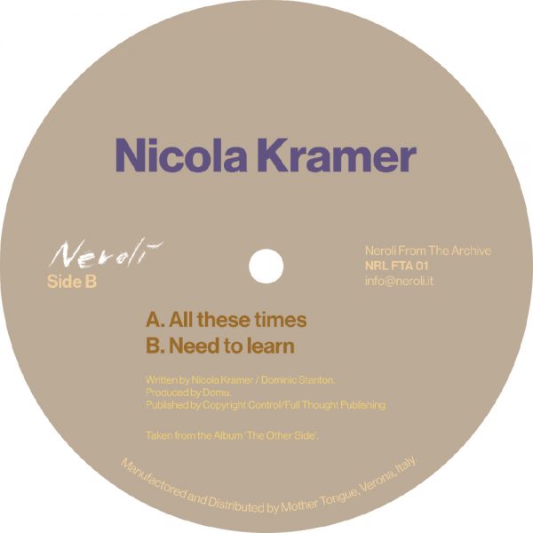 nicola kramer vinyl side b back cover includes need to learn